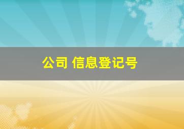 公司 信息登记号